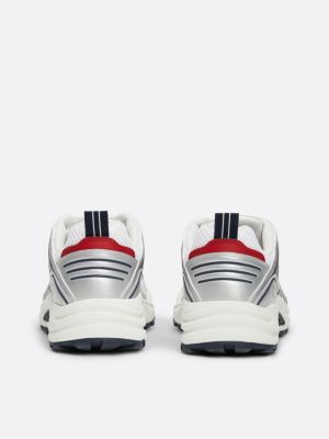 grey archive colour-blocked leather trainers for men tommy jeans