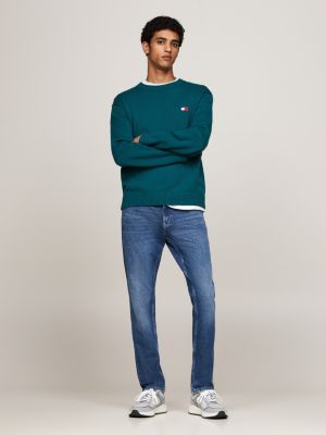 grijs suède hardloopsneaker met fijne profielzool voor heren - tommy jeans