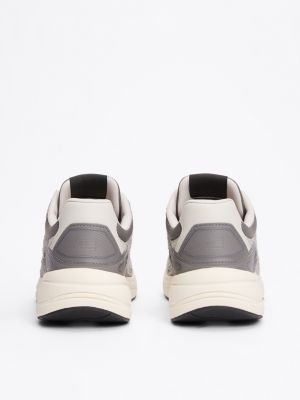 multi suede colour-blocked trainers for men tommy jeans