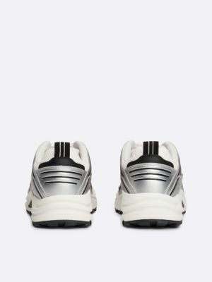 wit metallic hardloopsneakers voor heren - tommy jeans