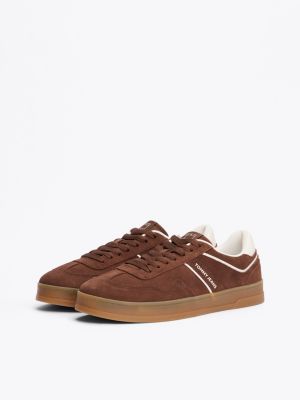 braun the greenwich sneaker aus wildleder für herren - tommy jeans