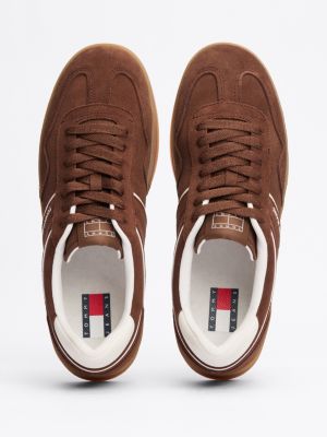 sneakers the greenwich in camoscio marrone da uomini tommy jeans