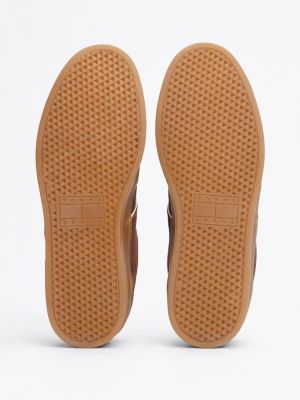 brązowy zamszowe buty sportowe greenwich dla mężczyźni - tommy jeans