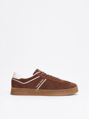 brown the greenwich suede trainers for men tommy jeans