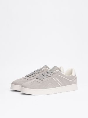 szary zamszowe buty sportowe greenwich dla mężczyźni - tommy jeans