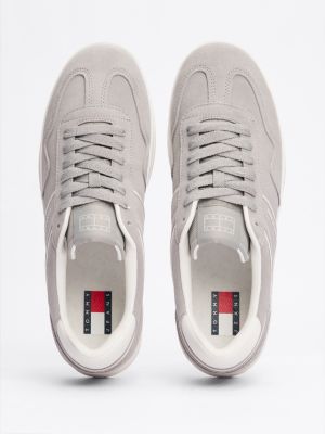 grey the greenwich suede trainers for men tommy jeans