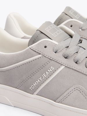 szary zamszowe buty sportowe greenwich dla mężczyźni - tommy jeans