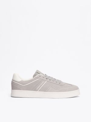 grey the greenwich suede trainers for men tommy jeans