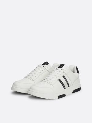 white the brooklyn leather fine cleat trainers for men tommy jeans