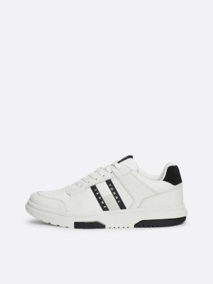 white the brooklyn leather fine cleat trainers for men tommy jeans