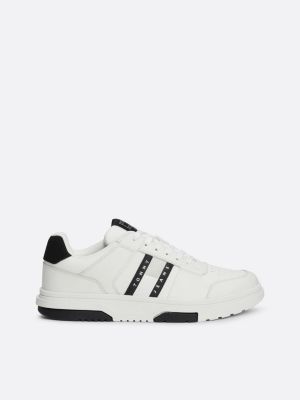 white the brooklyn leather fine cleat trainers for men tommy jeans