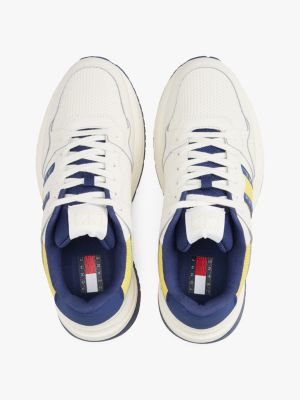 multi mixed texture fine cleat trainers for men tommy jeans