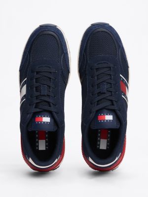baskets crantées en daim multitextures plusieurs couleurs pour hommes tommy jeans