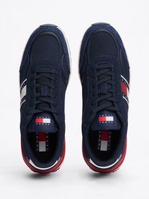 multi suede mixed texture cleat trainers for men tommy jeans