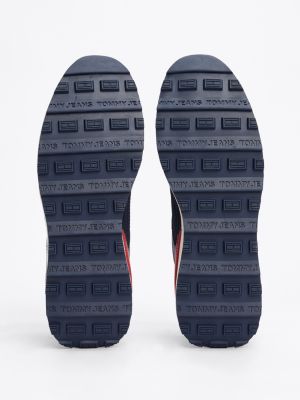 baskets crantées en daim multitextures plusieurs couleurs pour hommes tommy jeans