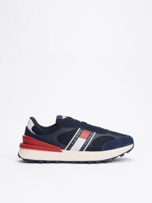 multi colour-blocked runner trainers for men tommy jeans