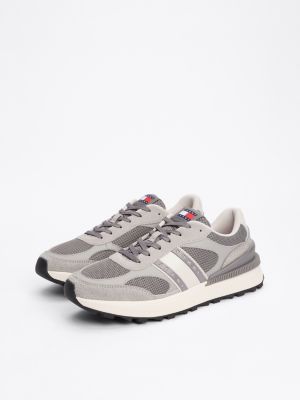 baskets crantées en daim multitextures plusieurs couleurs pour hommes tommy jeans