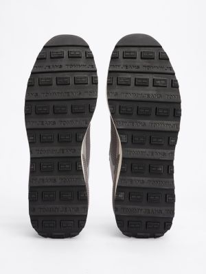 baskets crantées en daim multitextures plusieurs couleurs pour hommes tommy jeans