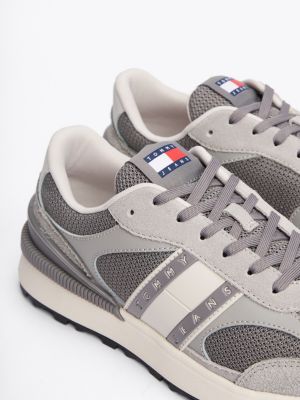 baskets crantées en daim multitextures plusieurs couleurs pour hommes tommy jeans
