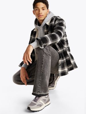 baskets crantées en daim multitextures plusieurs couleurs pour hommes tommy jeans