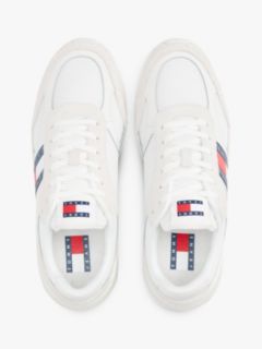 Suede Cleat Mixed Texture Trainers — White 3