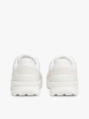 zapatillas color block estilo running blanco de hombres tommy jeans