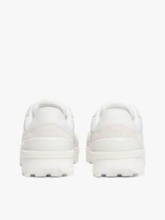Suede Cleat Mixed Texture Trainers — White 4