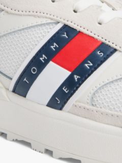 Suede Cleat Mixed Texture Trainers — White 6