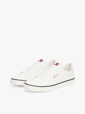 wit sneaker met rubberen neus voor heren - tommy jeans