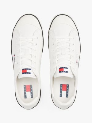 sneakers con rinforzi in gomma bianco da uomini tommy jeans