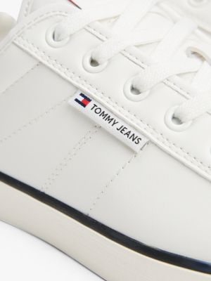 wit sneaker met rubberen neus voor heren - tommy jeans