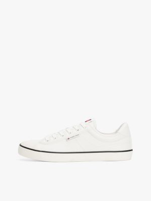 sneakers con rinforzi in gomma bianco da uomini tommy jeans