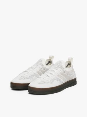 white the greenwich mono-sock knit trainers for men tommy jeans