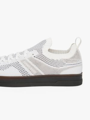 white the greenwich mono-sock knit trainers for men tommy jeans