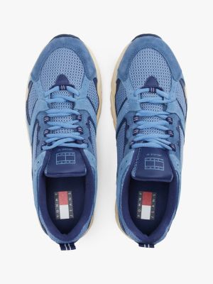 blue archive suede trainers for men tommy jeans