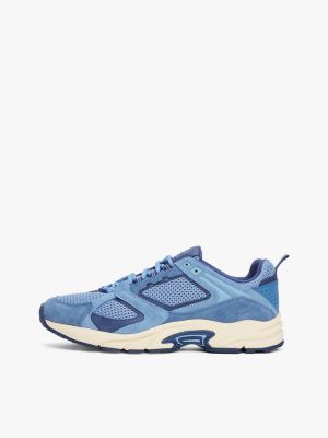 blue archive suede trainers for men tommy jeans