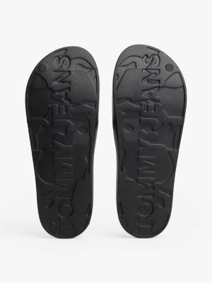 black logo slides for men tommy jeans