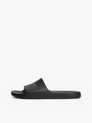 black logo slides for men tommy jeans