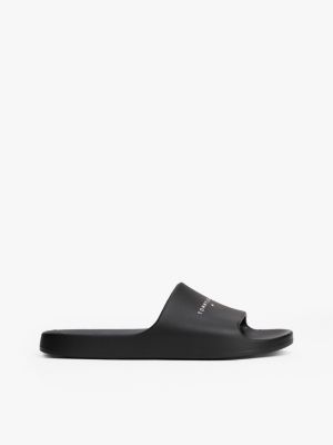 black logo slides for men tommy jeans