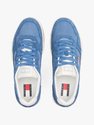 multi suede detail cupsole trainers for men tommy jeans