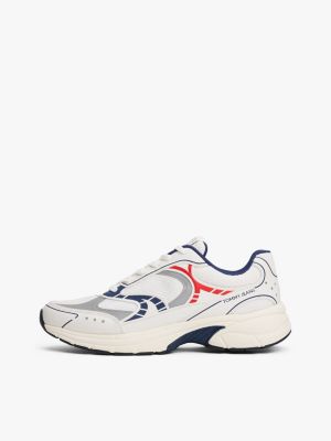 white archive fine cleat trainers for men tommy jeans