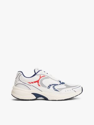 white archive fine cleat trainers for men tommy jeans