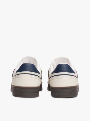 white the greenwich suede detail trainers for men tommy jeans