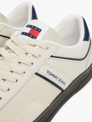 white the greenwich suede detail trainers for men tommy jeans