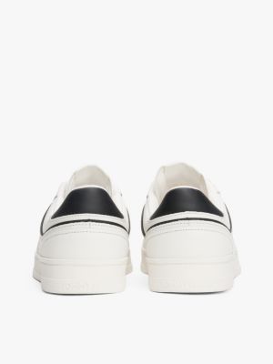 white the greenwich suede detail trainers for men tommy jeans