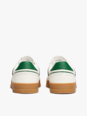 white the greenwich suede detail trainers for men tommy jeans