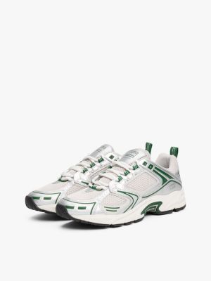 white archive metallic cleat trainers for men tommy jeans