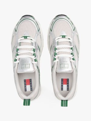 white archive metallic cleat trainers for men tommy jeans