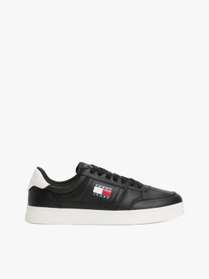 baskets the greenwich en cuir black pour hommes tommy jeans