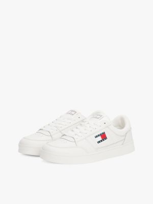 white the greenwich leather trainers for men tommy jeans